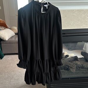 Nine West Elegant Black Tiered Long Sleeve Dress